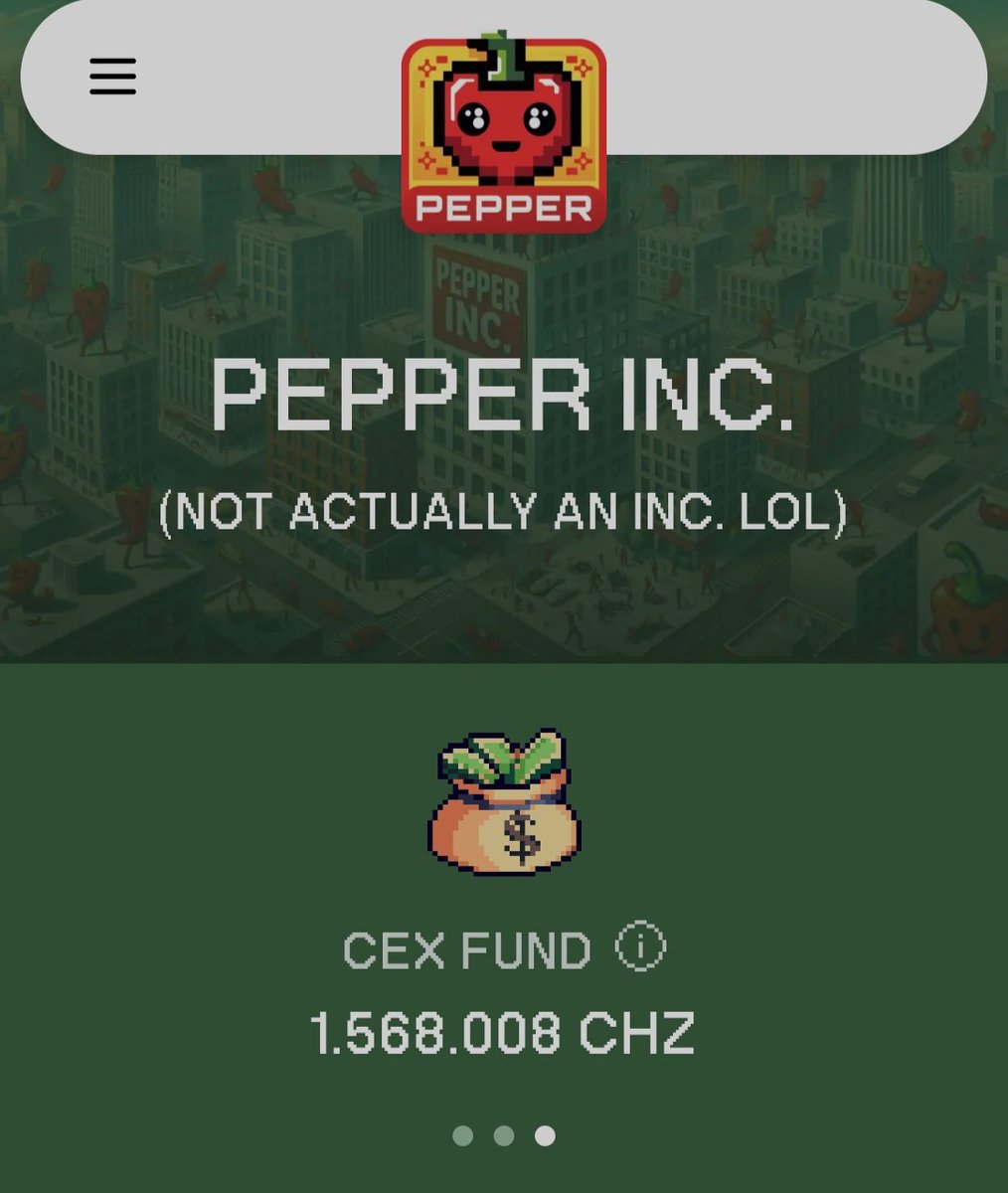 $PEPPER was listed on <a href="/ParibuCom/">Paribu</a>, MEXC, and Cube in 2025 — making it more accessible than ever. 🚀

Now the community is fundraising for an <a href="/okx/">OKX</a>, <a href="/upbitglobal/">Upbit Global</a>, or <a href="/binance/">Binance</a> listing.

As a  community coin, we want to see our #Pepper on the world’s biggest exchanges in 2026.

#CHZ