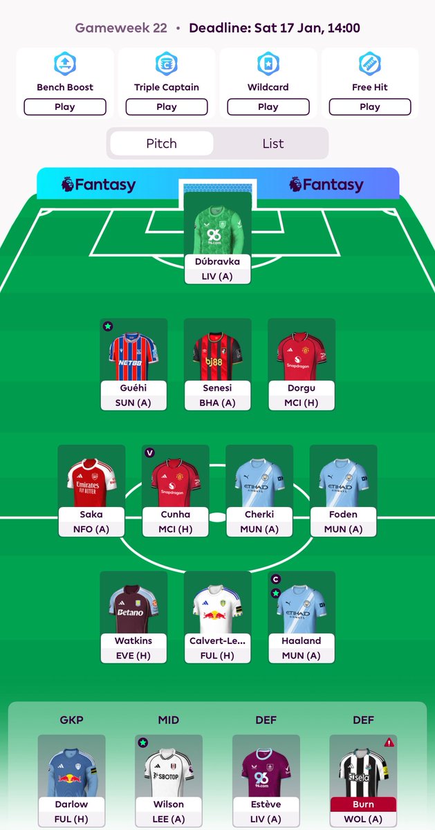 gu76_'s tweet photo. @Fantasyban1 تغيير واحد فري شرايكم ؟ 
واذا اكمل بدون تغيير .. انزل ويلسون بدل ميين ؟ او يجلس دكه ؟ https://t.co/Rtt0f6cVy0