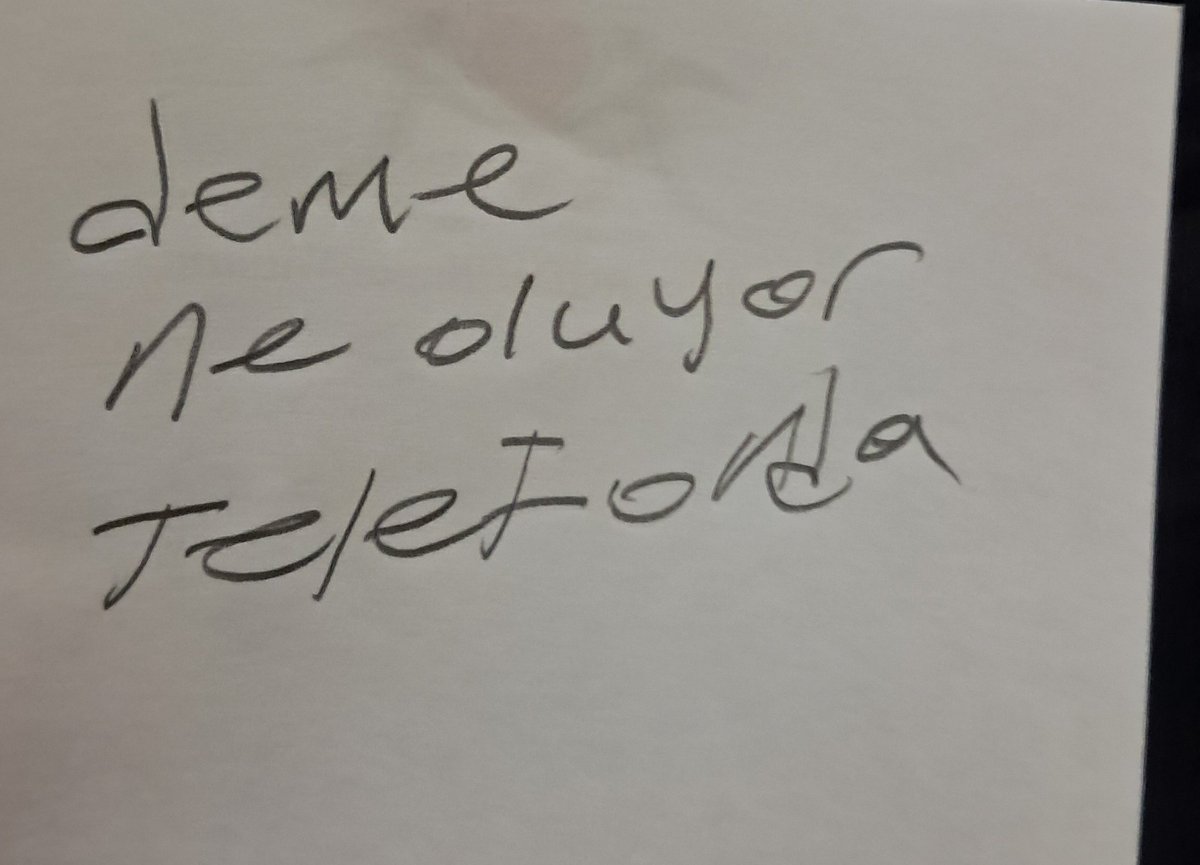 Bana sormak için not almış