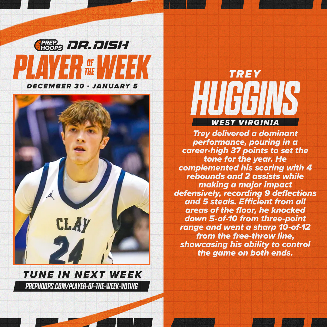 PrepHoops's tweet image. The @drdishbball Player of the Week is Trey Huggins (@trey_huggins24)!

🗳️ Submit your nominations: prephoops.com/player-of-the-…