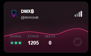 demoxak's tweet photo. My ETHOS Score on https://t.co/ras41nIqE9 is 1205 - not a bad start)

800 - low / new profile
800-1000 - basic, “normal” level
1000-1200 - good reputation
1200-1500 - high reputation, active and trusted account
1500+ - top tier (influencers, OGs, strong Web3 accounts)

@xeetdotai