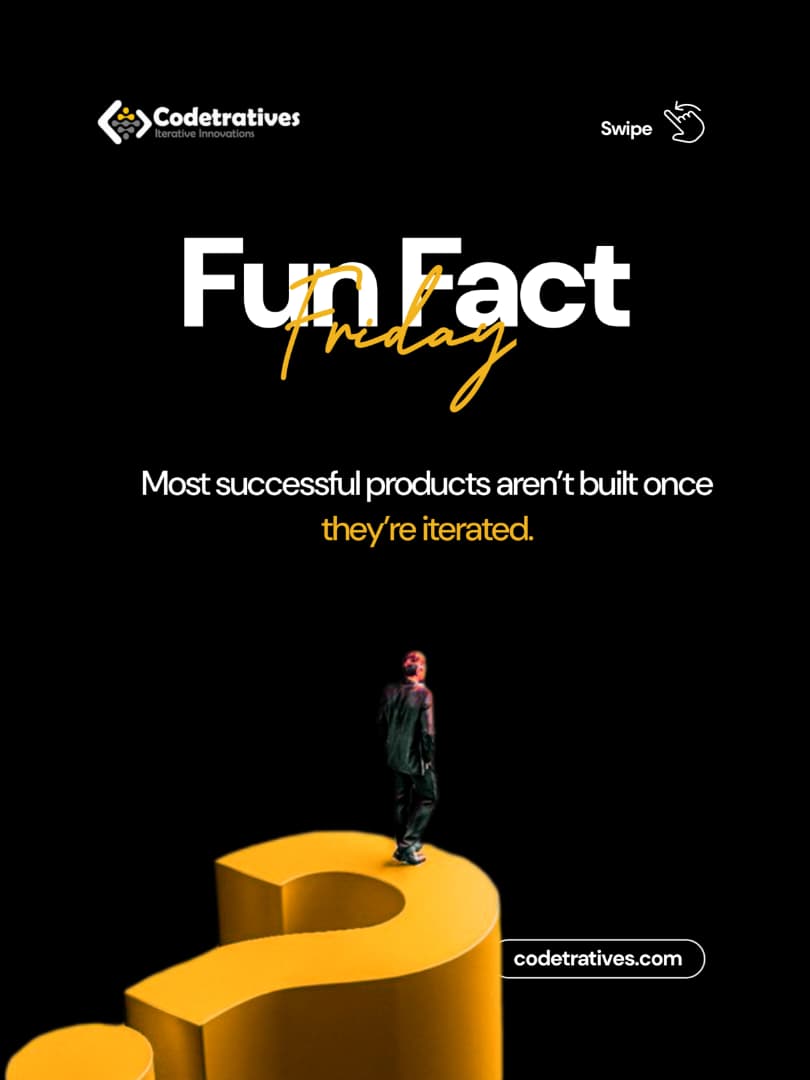 codetratives's tweet photo. #FunFactFriday

At Codetratives, iteration isn’t rework, it’s refinement.
Every test, tweak, and rebuild moves the product closer to impact
What’s one product you’re sure didn’t get it right on the first try?
#FunFactFriday #ProductDevelopment #Iteration #TechFacts #BuildBetter https://t.co/wAube6Pcp7