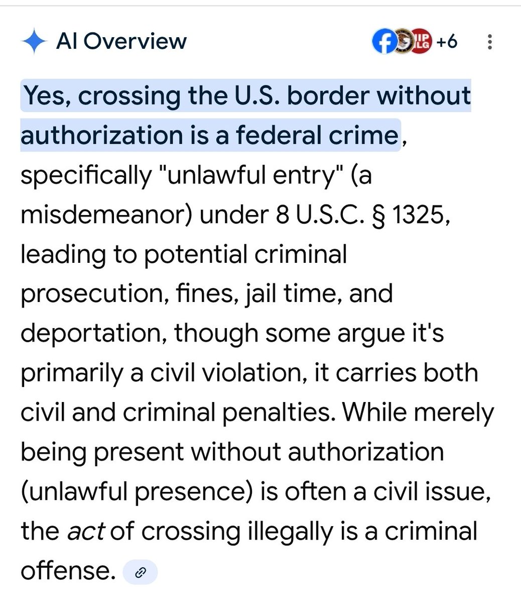 <a href="/EricLDaugh/">Eric Daugherty</a> Even Google AI confirms it's a crime.