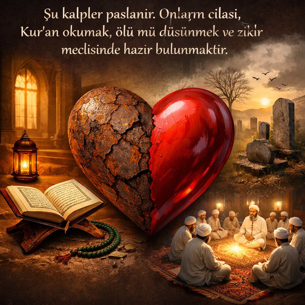 "Şu kalpler paslanır. Onların cilası, Kur'an okumak, ölü mü düşünmek ve zikir meclisinde hazır bulunmaktır….