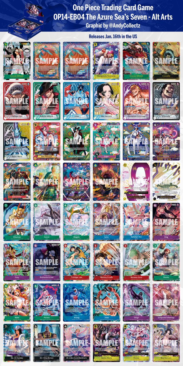 English OP14-EB04 The Azure Sea's Seven Alt Arts Checklist