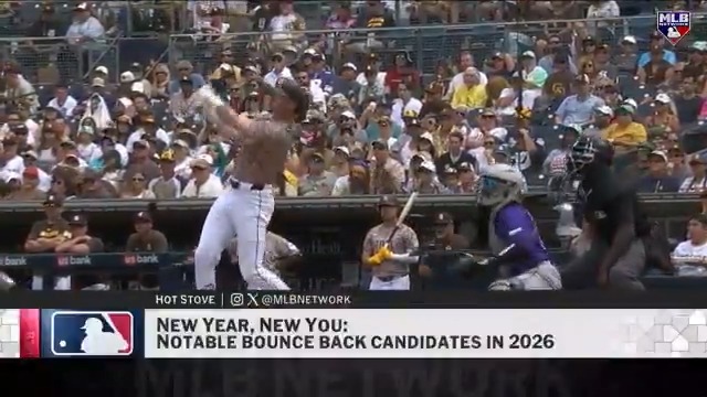 Which players do you expect to have a big bounceback season in 2026?
#MLBNHotStove mentions Jackson Merrill, Aaron Nola, Anthony Santander, Yordan Alvarez and Adley Rutschman.