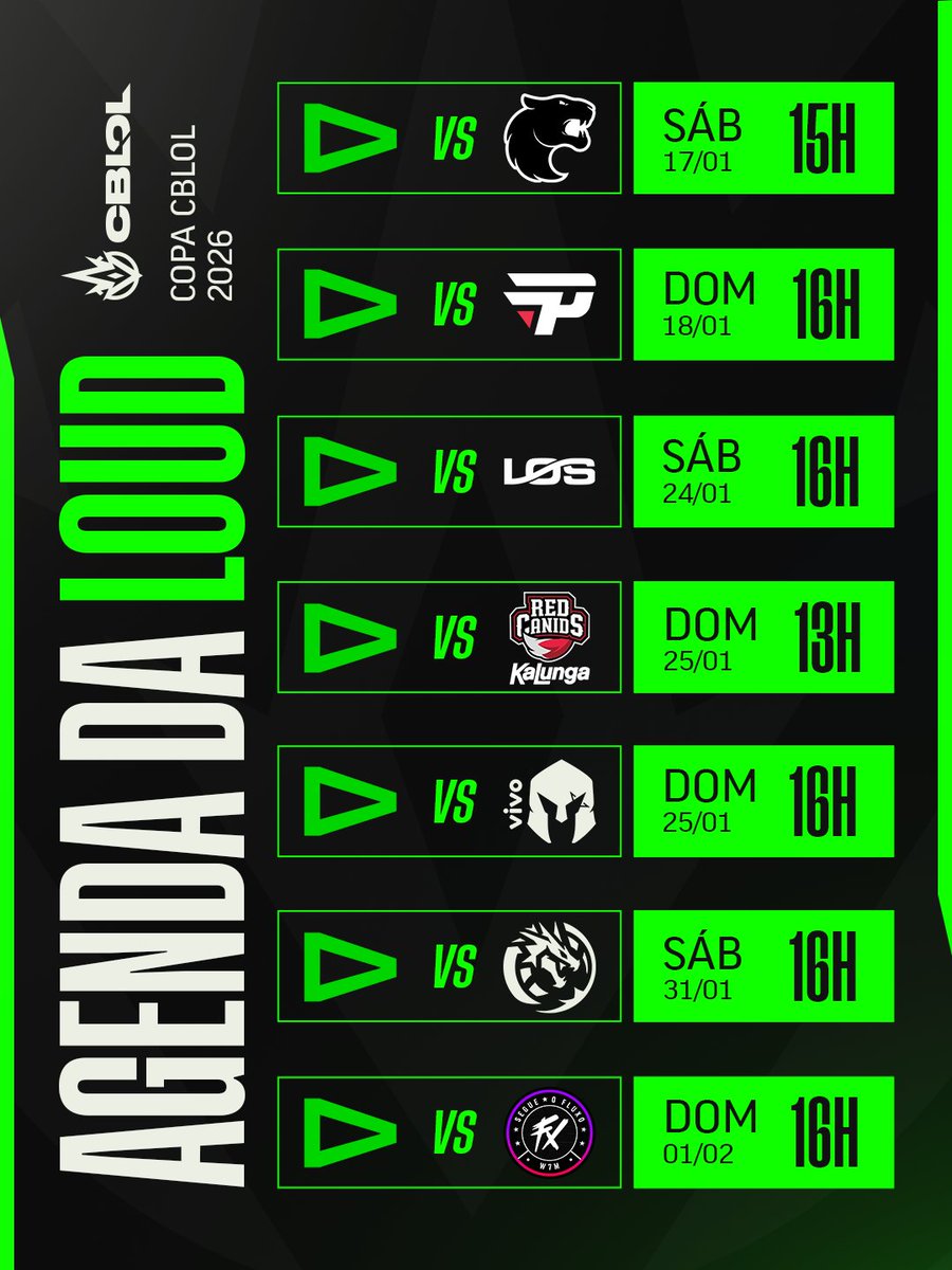CBLOL's tweet image. Confira os jogos do @LOUDgg na Copa CBLOL