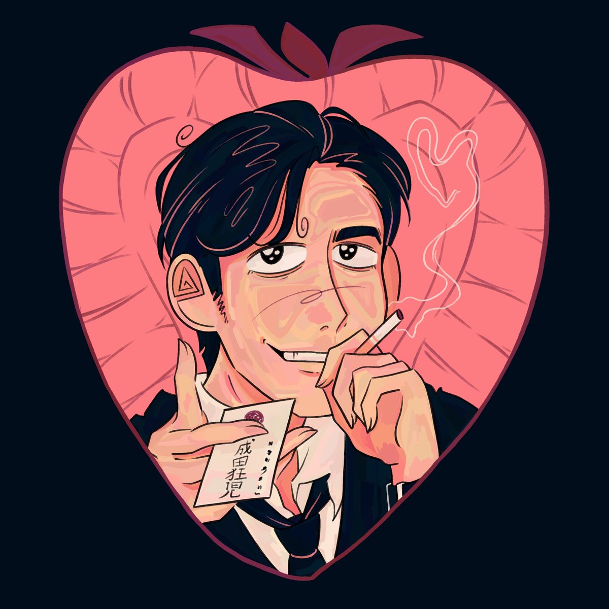 Satomi &amp; Kyouji double-sided Acrylic Charm design🍓

#karaokeiko