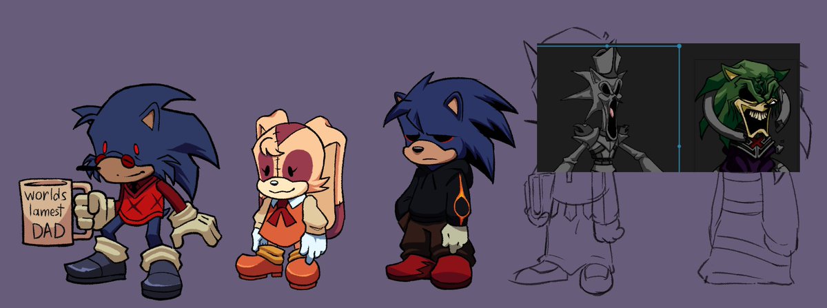 45yy561's tweet image. It's about time I draw the rest of father x's kids.

so here's a wip of 2 of them.