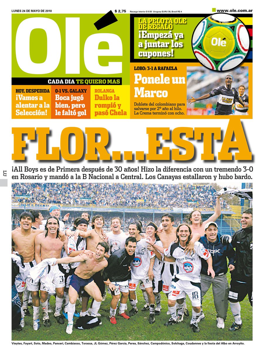 Tapa Olé, año 2010.