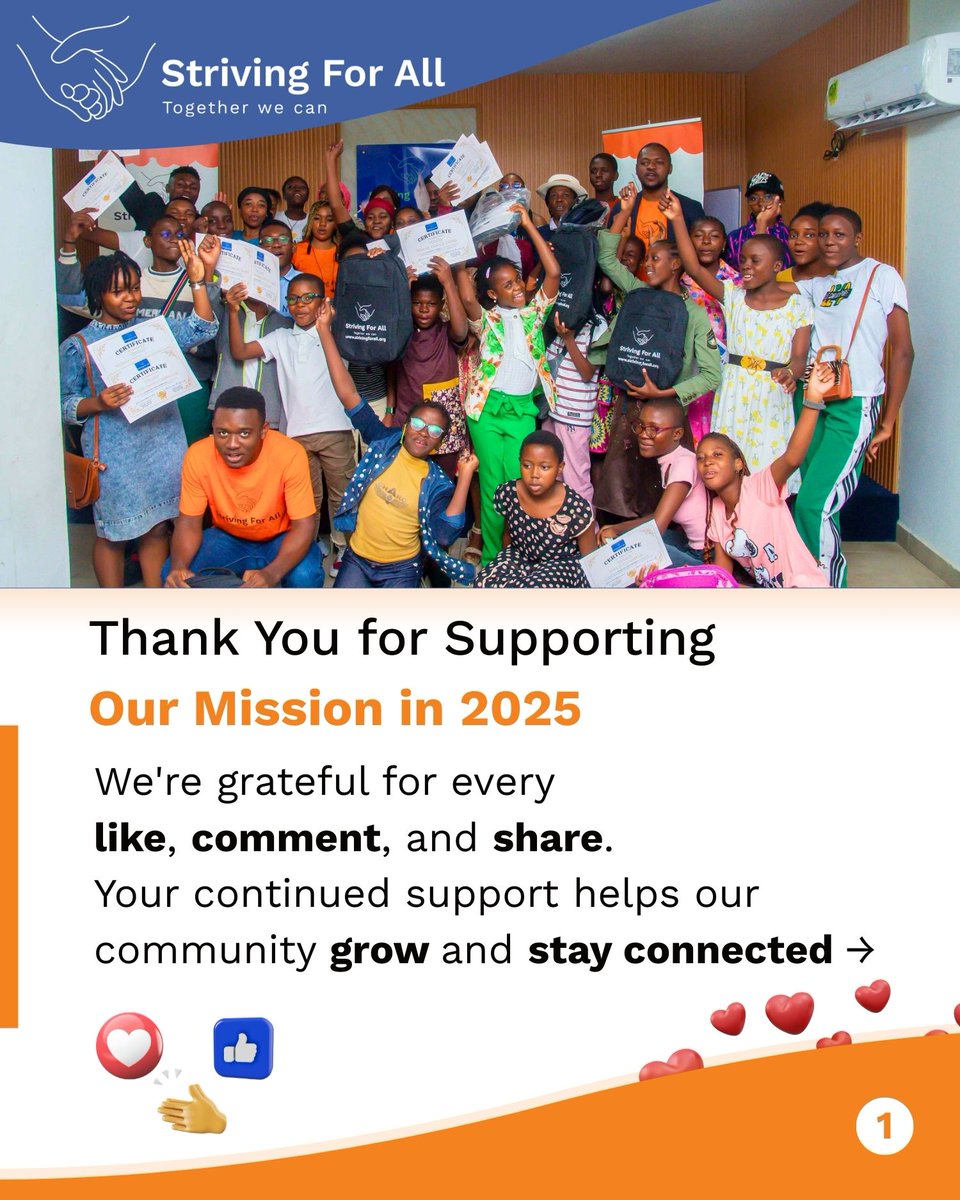AllStriving's tweet photo. Thanks to your engagement, our online community grew by 46%. Grateful for everyone who stays connected and values our mission.

Onward to 2026.

#CommunityGrowth #Gratitude https://t.co/2RQVcPbsD3