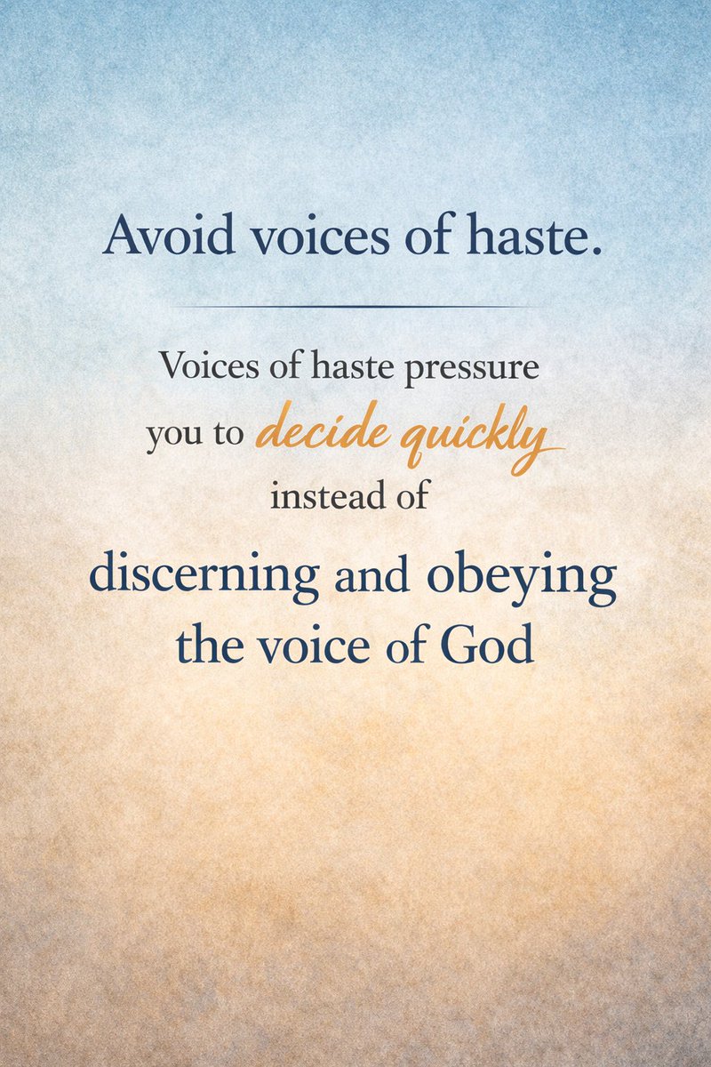 atepalam's tweet photo. Avoid voices of haste. Voices of haste pressure you to decide quickly instead of discerning and obeying the voice of God.
#TheLovelyVoiceofGod https://t.co/uv0VrGjsIy