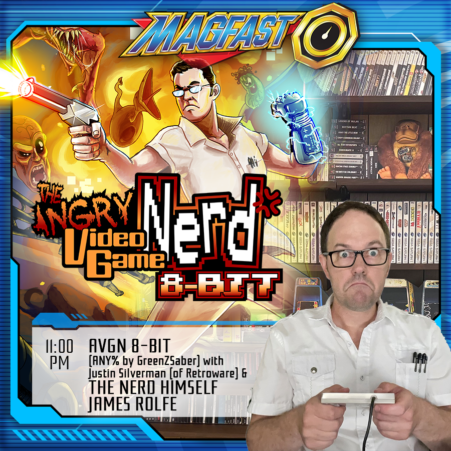 Watch the Nerd himself, James Rolfe, play his own game LIVE tonight at <a href="/gomagFAST/">magFAST</a>! Featuring <a href="/JustySilverman/">Justin Silverman</a>, and run by <a href="/GreenZSaber/">GreenZSaber</a>.

Stream begins 11 PM TONIGHT (R-rated): twitch.tv/magfast/