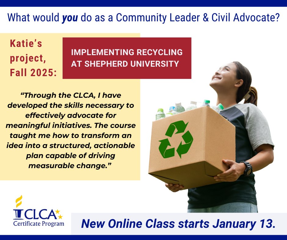What would YOU do as a Community Leader and Civil Advocate?  New Online Class begins on January 13th. StubblefieldInstitute.org