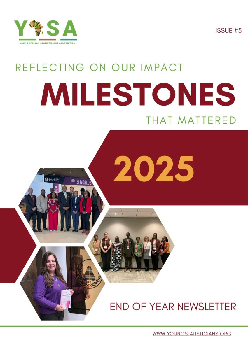 LADY1_ALIA's tweet photo. The last newsletter for Young African Statisticians Association (YASA) 2025. 
The newsletter includes my third book:
 "ABc's of Gender Studies. An introduction to Concepts and Issues".
النشره الإخبارية الأخيرة 2025 لجمعية شباب الأخصائيين الأفارقة. تشير هذه النشرة الي كتابي الثالث https://t.co/YIkHh28oei