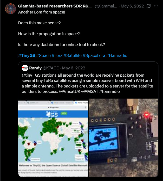 giammaiot2's tweet photo. Always interesting project and full of useful metadata and related projects too

https://t.co/Oe2tBWkBwv

#TinyGS #SatNOGS
#SoftwareDefinedRadio #SDR https://t.co/J8JiYjsNCj