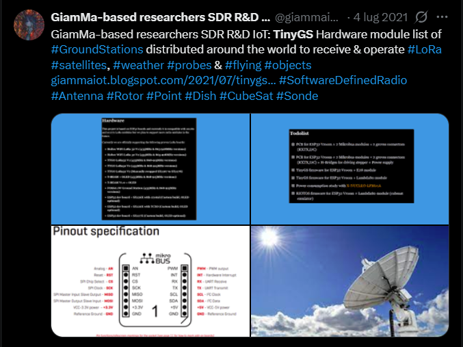 giammaiot2's tweet photo. Always interesting project and full of useful metadata and related projects too

https://t.co/Oe2tBWkBwv

#TinyGS #SatNOGS
#SoftwareDefinedRadio #SDR https://t.co/J8JiYjsNCj