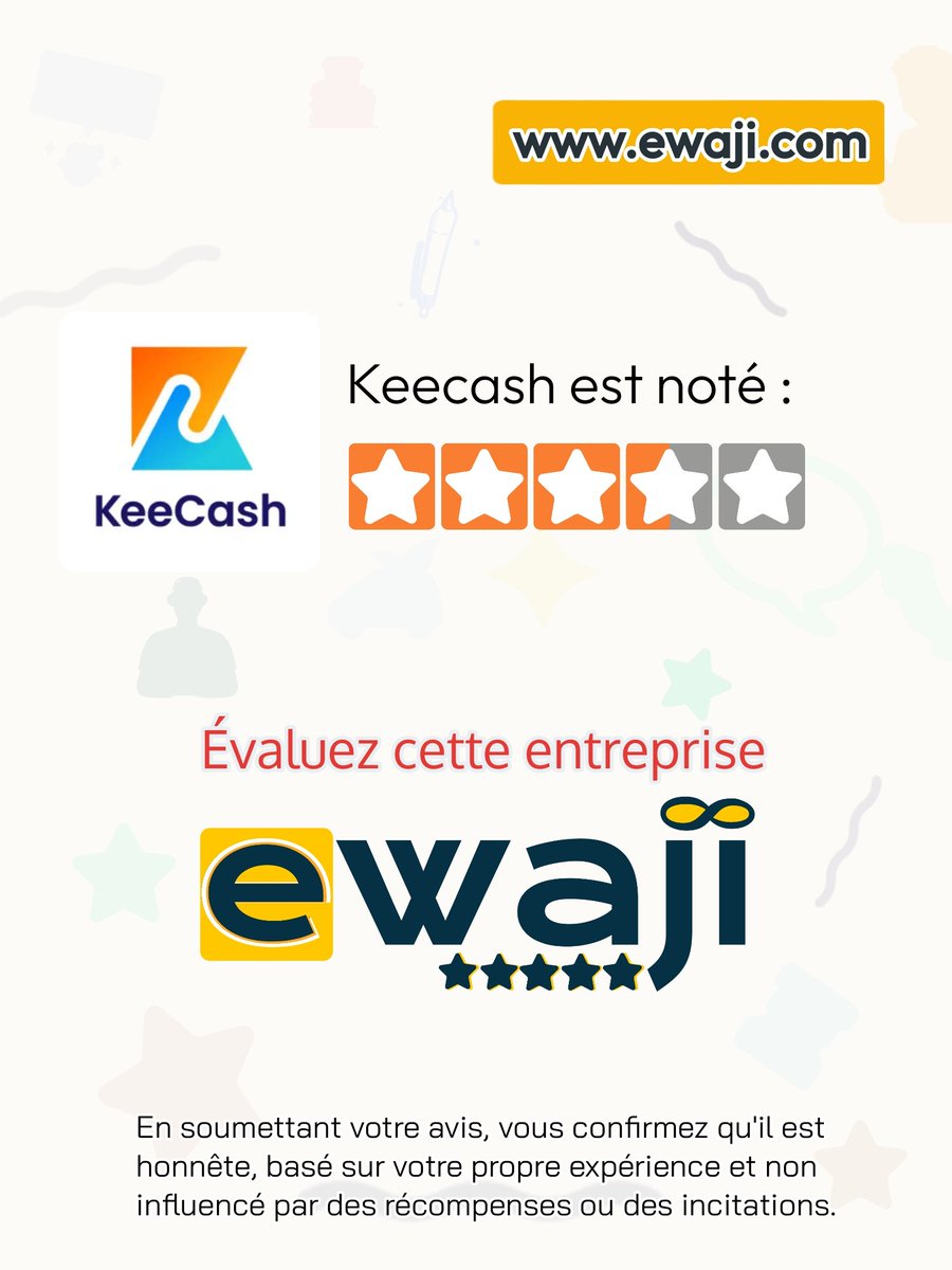 ewaji_com's tweet image. Keecash obtient une note de 3,7 sur 5
Evaluez Keecash via:
ewaji.com/businesses/kee…