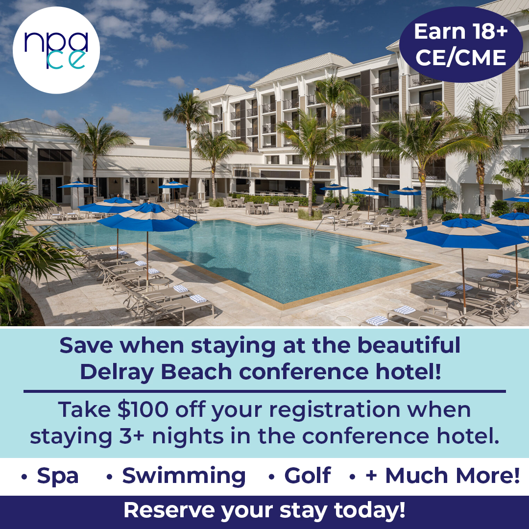 NPACE_org's tweet image. Save on earning CE/CME credit with NPACE in Del Ray Beach!
Take $100 off your conference registration when staying 3+ nights at the beautiful Opal Grand Oceanfront Resort &amp;amp; Spa!
Earn 18+ CE/CME credits over this 3-day event.
Reserve your stay today!
hubs.li/Q03-9hTl0