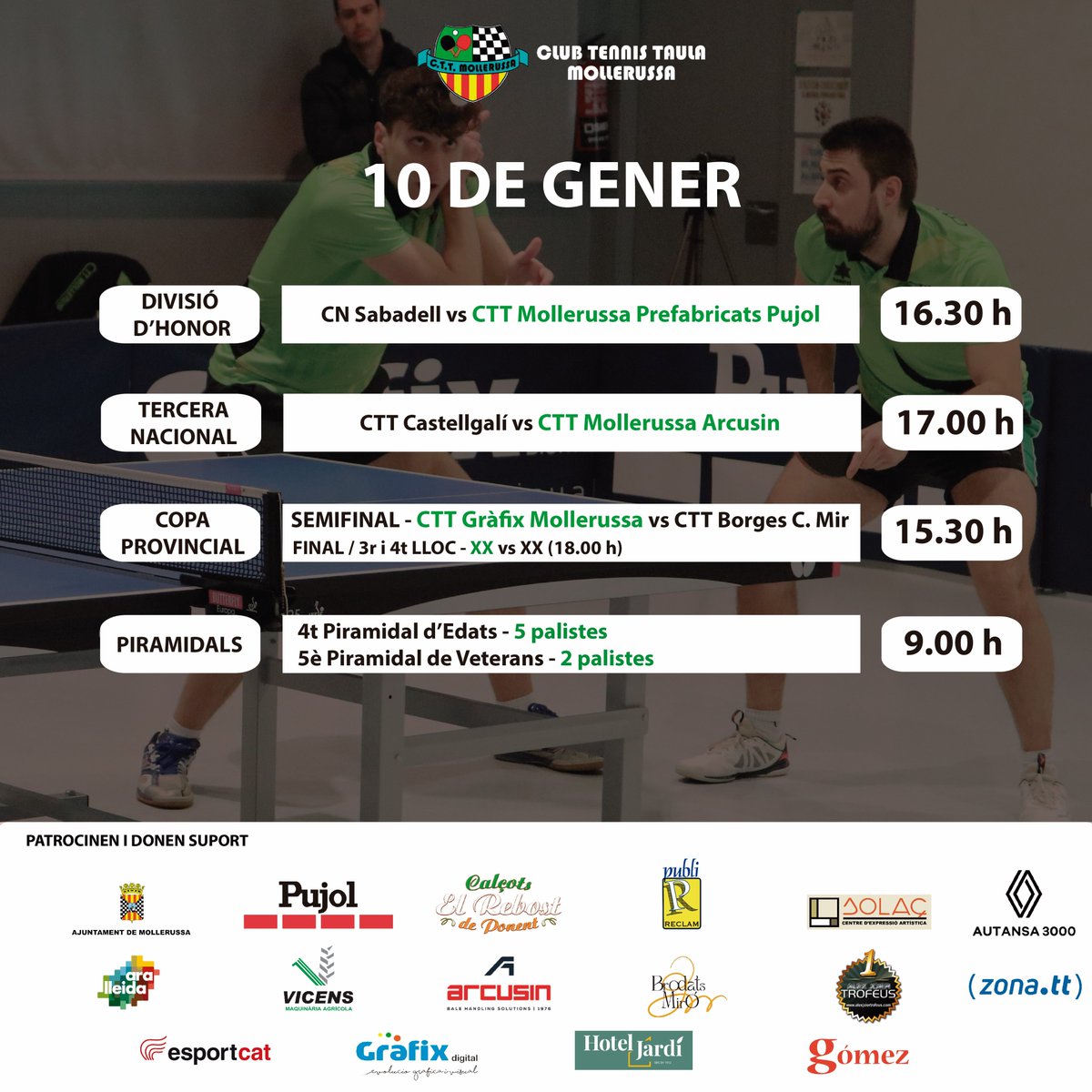 CTTMollerussa's tweet photo. 🗓 AGENDA!
➡ Dissabte, 10 de gener https://t.co/CZWiI0JjWl
