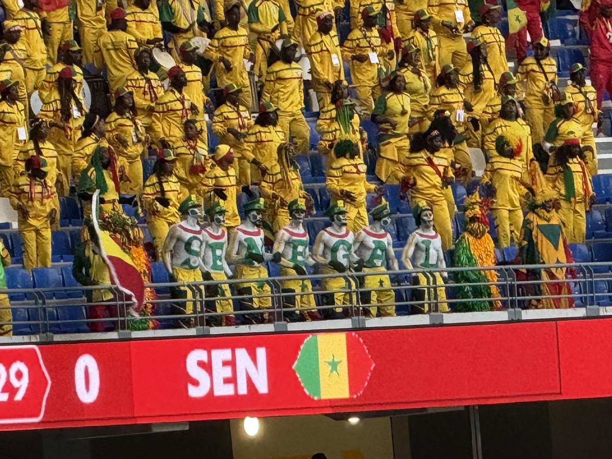 Speedball74's tweet photo. Mali vs Senegal in the AFCON Quarter Final. Cracking stadium in Tangier with plenty of noise and colour despite being less than half full. End of my #AFCON2025 experience. Onto Spain tomorrow for some Segunda Division action #groundhopping https://t.co/KKUw82uxOf