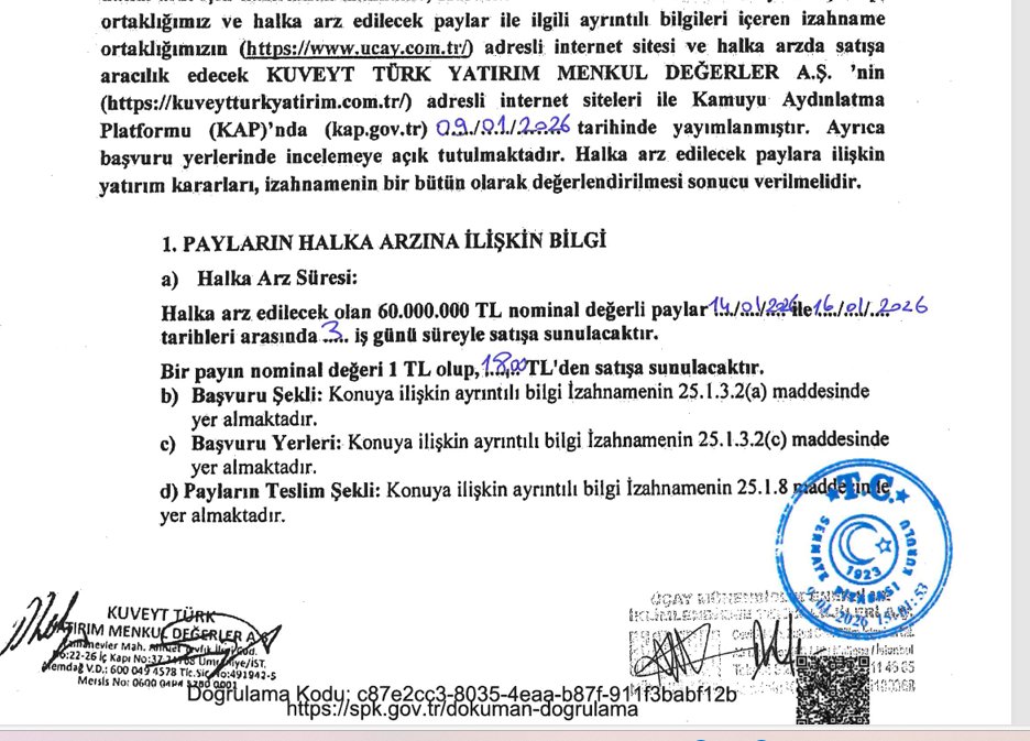 Üçay Mühendislik Enerji ve İklimlendirme Teknolojileri A.Ş.
Talep toplama tarihleri 14-15-16 Ocak
#halkaarz #borsa #bist #ucaym