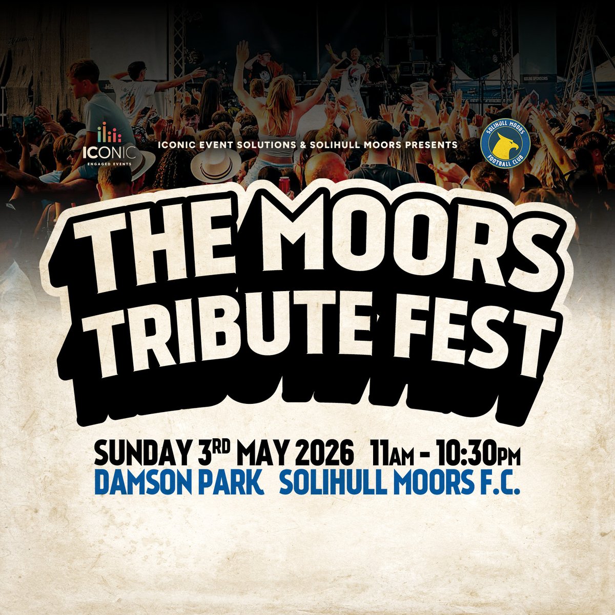 SolihullMoors's tweet photo. You DM’d us.
You commented.
And it was clear you couldn’t hold your excitement… 👀🔥

The Midlands Ultimate Tribute Festival is coming to Solihull Moors Football Club! 🤩

🎤 Full lineup revealed THIS SUNDAY 10am
🎟️ Tickets LIVE Monday 12th January 10am

We can’t wait for this! https://t.co/kLkCj12UB3