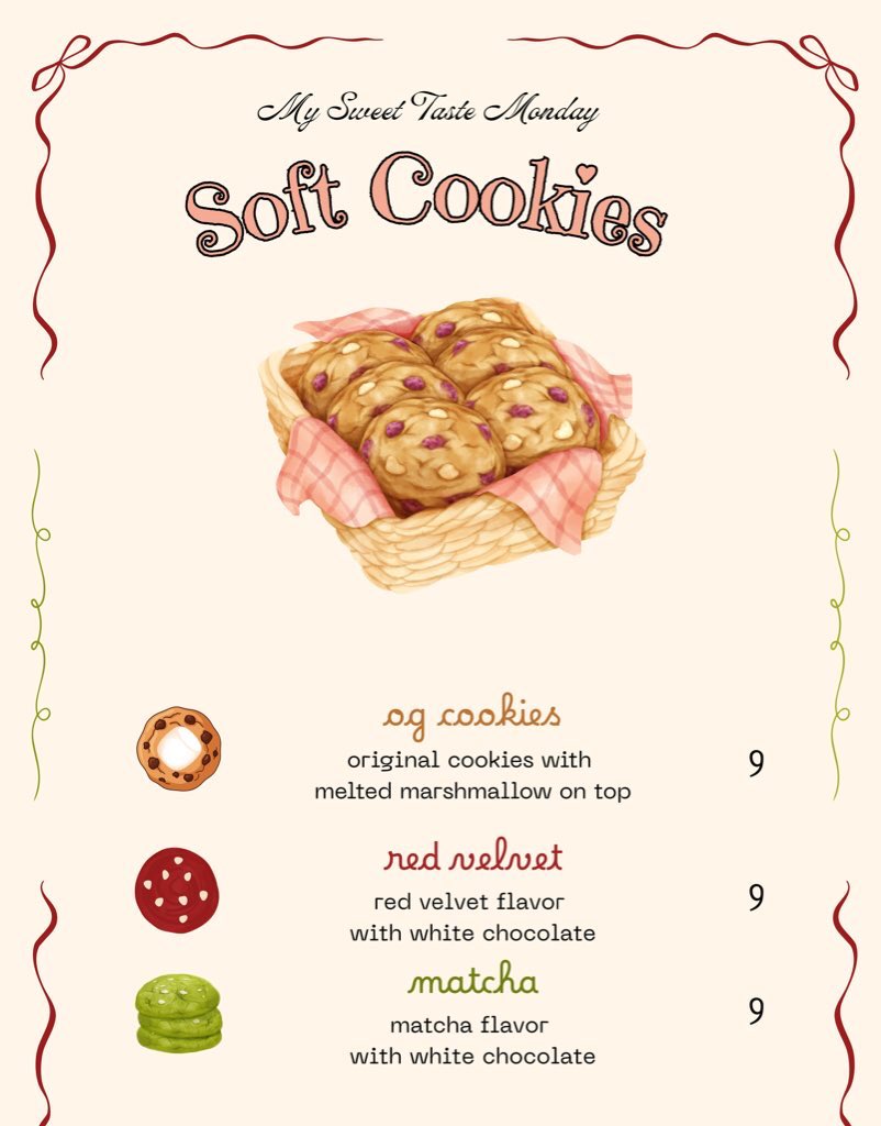 angqy's tweet image. help retweet? thank you so much!

halo, aku izin jualan soft cookies dengan 3 pilihan rasa, ada OG Cookies, Redvelvet Cookies, dan Matcha Cookies. Semua rasa diharga 9.000 aja yaa!

Yuk dibeli karena aku lagi BU untuk membantu ekonomi keluarga ku dan untuk perkuliahan

#zonauang