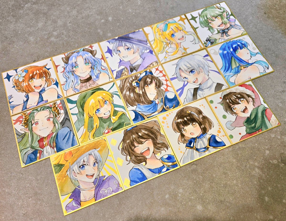 会場頒布用の原画一覧！ ※豆色紙は上段10枚です(最下段4枚は通販