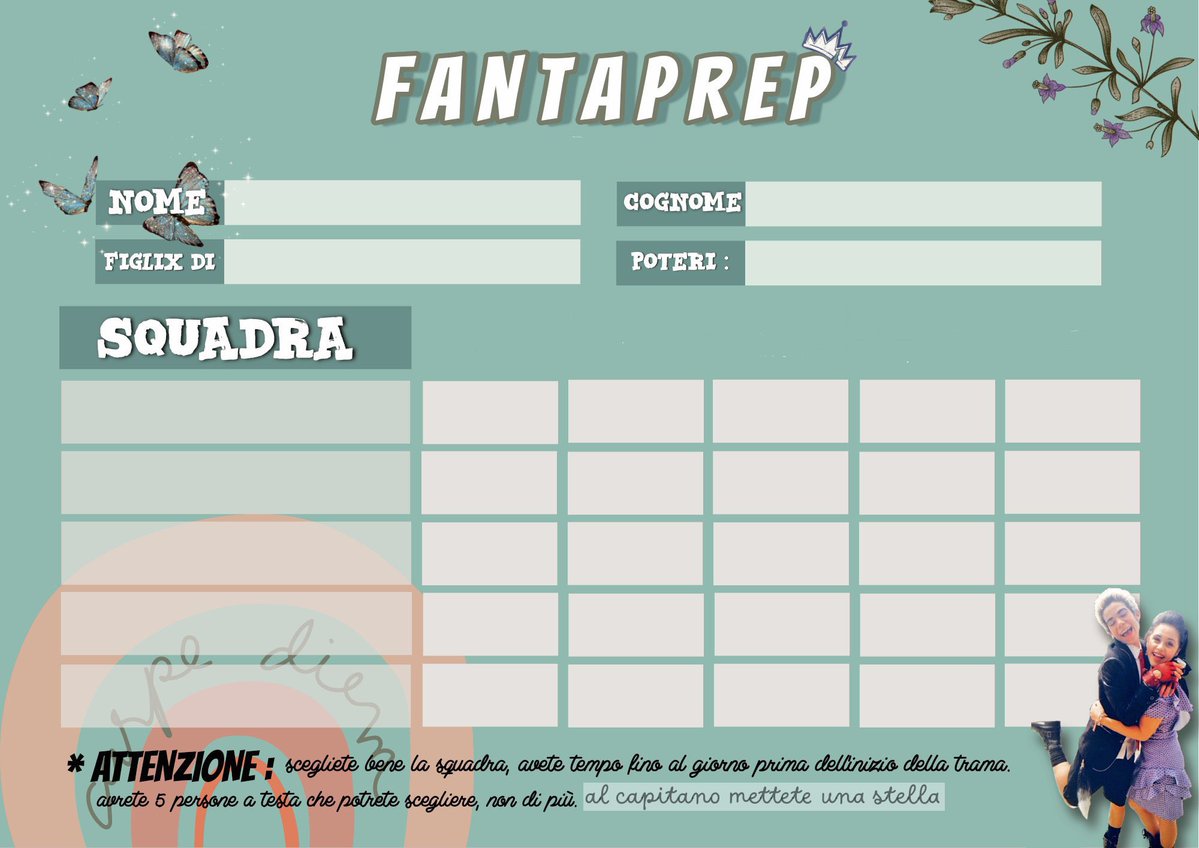 fantaprep's tweet image. BUONASERA miei pargoli, anche questo mese il fantaprep è alle porte e 𝑝𝑜𝑖𝑐ℎ𝑒’ 𝑙𝑎 𝑚𝑎𝑔𝑖𝑎 ℎ𝑎 𝑠𝑒𝑚𝑝𝑟𝑒 𝑢𝑛 𝑝𝑟𝑒𝑧𝑧𝑜 ... ☝🏻 avrete tempo fino alla sera dell’ 𝟭𝟭 𝙜𝙚𝙣𝙣𝙖𝙞𝙤 per mandare la vostra squadra.  ( le info sempre qui fantaprepgdr.carrd.co )