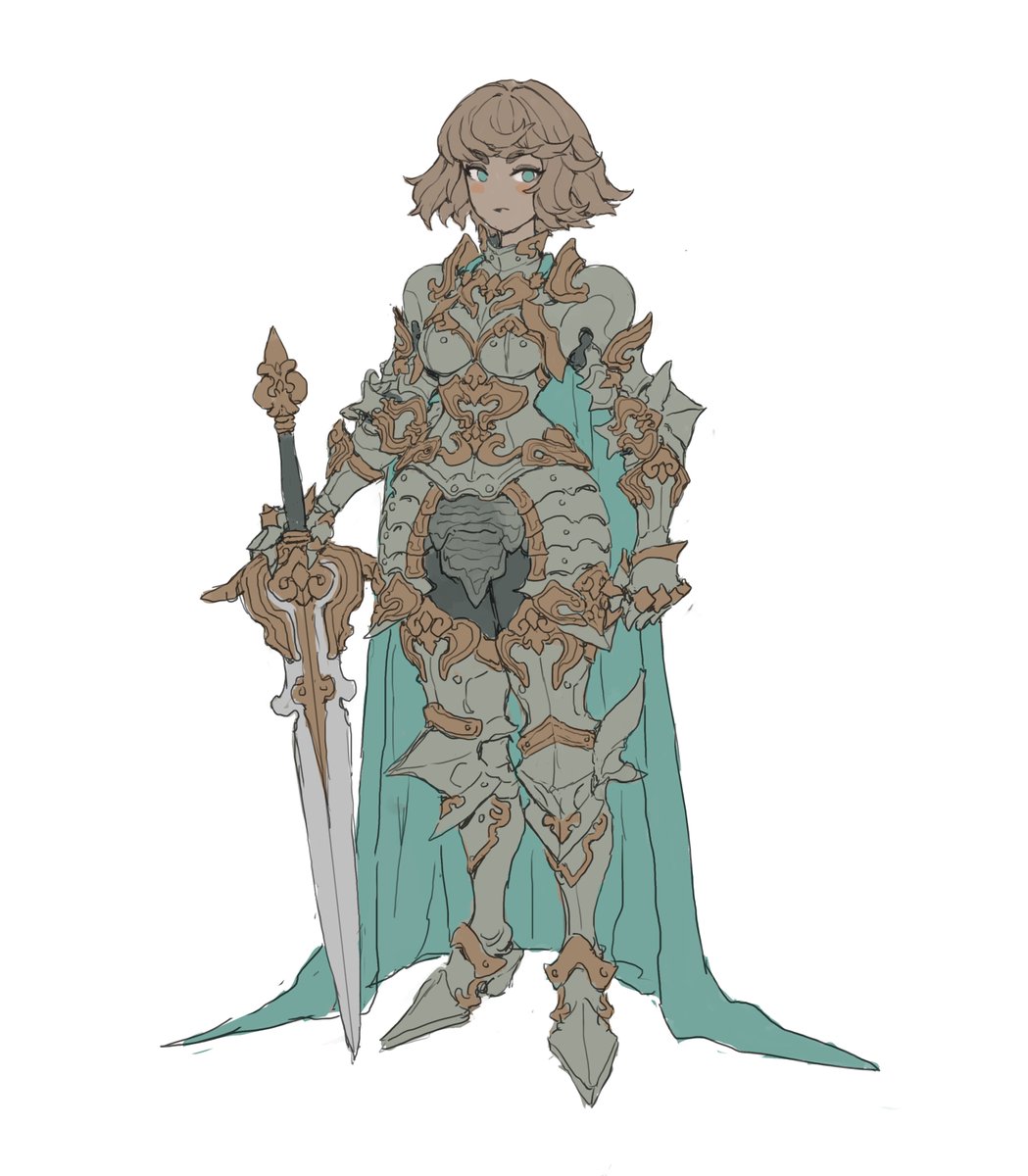 New lady knight lineart: