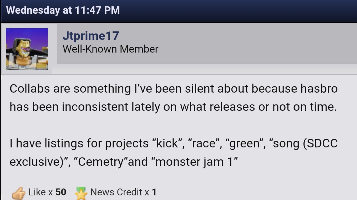 maccoyle4ever's tweet photo. TRANSFORMERS LEAK FOR AN SDCC EXCLUSIVE CALLED PROJECT "SONG"??? COULD BE JEM RELATED??? ROCKIN ROADSTER TRANSFORMER PLEASE BE REAL... https://t.co/1G2fVj7HRc