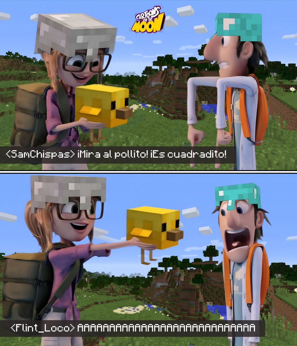 CartoonsOTMoon's tweet image. El nuevo pollo cuadrado de Minecraft ya es el favorito de los jugadores