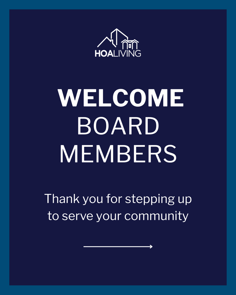 HOA_Living's tweet photo. Welcome to our new board members! Thank you for stepping up to serve your community. Board members are volunteers who shoulder considerable responsibility and we’re here to support you. Helpful resources are available on our website.
#WeAreHOALiving #HOABoard #CommunityLeadership https://t.co/iLe5erQSg7