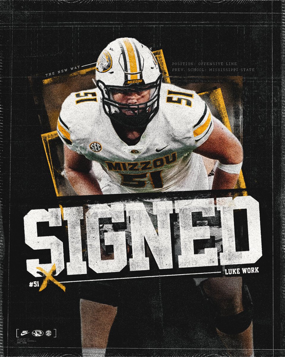 MizzouFootball's tweet image. Luke Work is a Missouri Tiger. 

✍️ @LukeWork1 

#NEWWAY x #TheMizzouWay