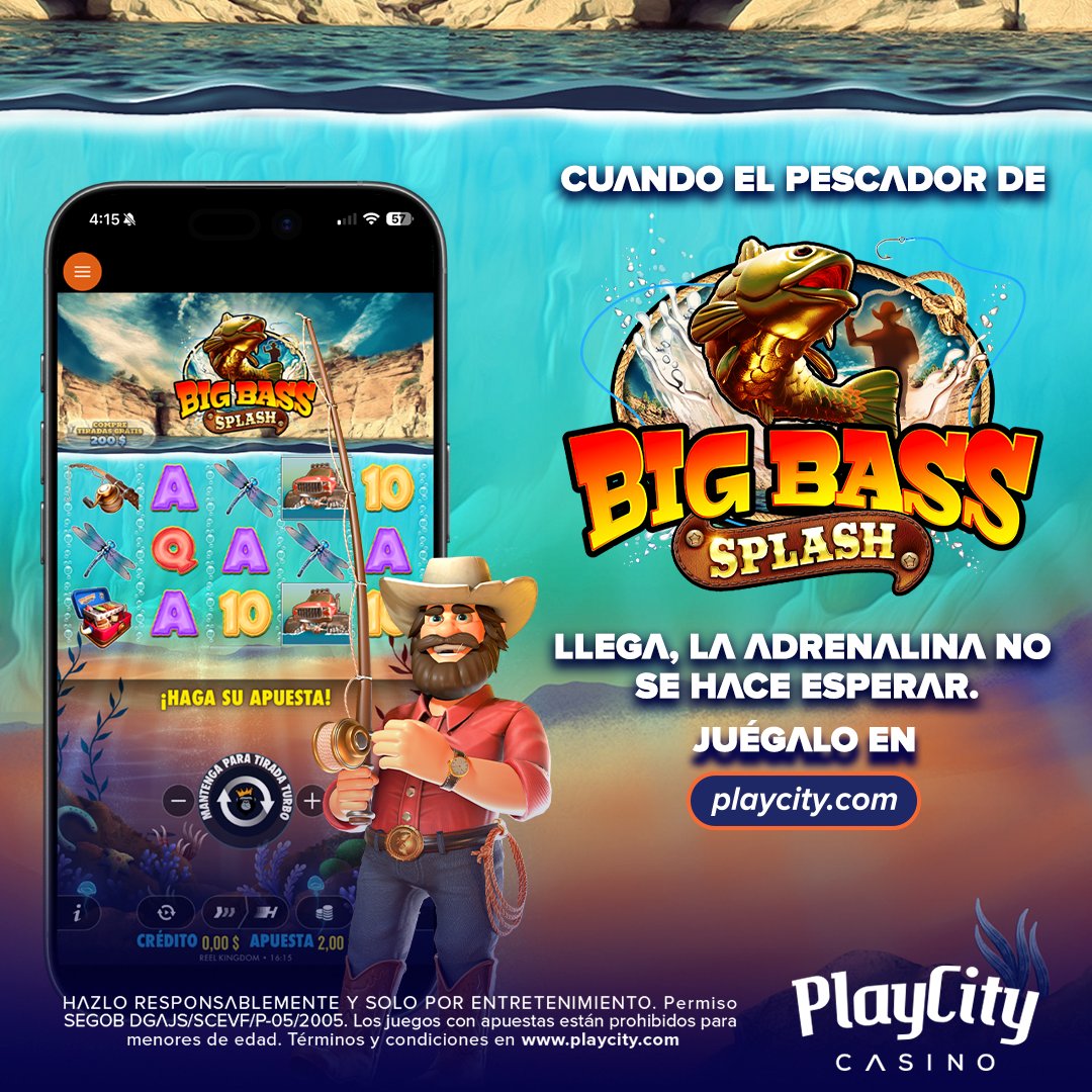 Es hora de volver a empuñar la caña de pescar adetrarse al agua, hazlo en playcity.com 

#PlayCityCasinoOnline #CasinoOnline