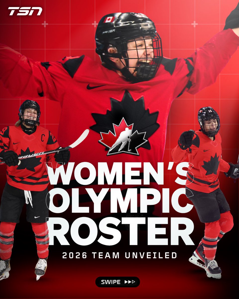 TSN_Sports's tweet photo. Canada's Olympic Women’s Hockey roster has been revealed! 

Thoughts on the lineup? 🇨🇦#MilanoCortina2026 https://t.co/oDiKfONEUO