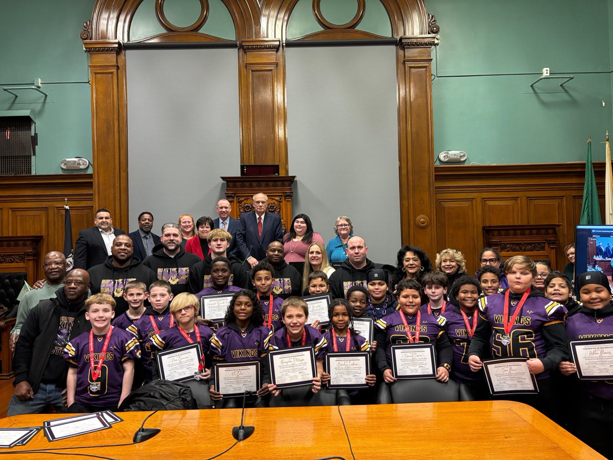 worcesterpublic's tweet photo. 🏈 The Worcester School Committee recently recognized the Worcester Vikings youth football team for becoming the 2025 Central Mass. Regional Champions and advancing to the National Championships in Naples, Florida. 

Many of the players are Worcester Public Schools students https://t.co/CcBT8g7bFL