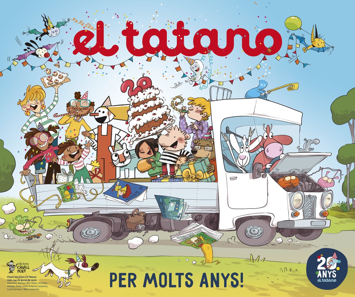 Ja us hem explicat que, aquest mes de gener, El Tatano fa 20 anys! Aquest  és el pòster que trobareu al número d'aquest mes per celebrar-ho. Una  il·lustració col·lectiva feta per Màriam