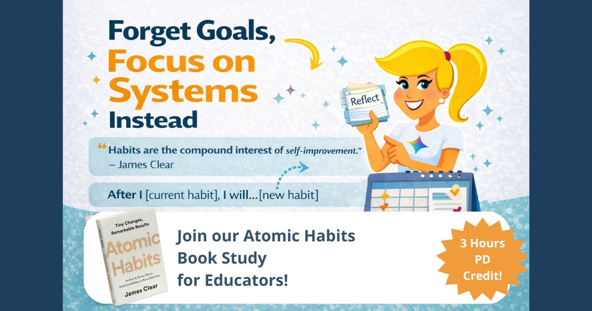ShakeUpLearning's tweet image. 🎯 In 2026...Forget About Goals!
Do this instead...⬇️
shakeuplearning.com/blog/forget-ab… #edtech #edchat #teacherlife #aiineducation #googleedu #teacherPD #TCEA #ISTE #FETC