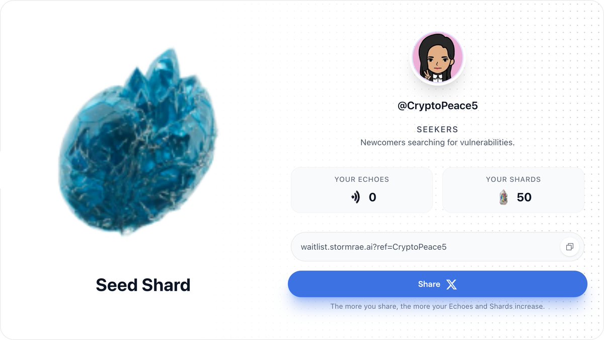 CryptoPeace5's tweet photo. Storm is coming 🌀

@Stormrae_AI is transforming complex AI tasks into engaging consumer experiences.

Just claimed my artefact and started accumulating shards.

Claim yours 👉 https://t.co/0j3JgMqZyL https://t.co/Y728cWmO8d