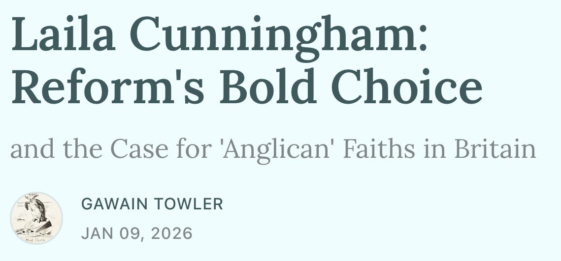 The line board members of Reform are now running with is that <a href="/policylaila/">Laila Cunningham</a> is an Anglican Muslim.

Not only do I find that term offensive as someone who actually is an Anglican, it is patently absurd to suggest that Islam can be reformed in any way whatsoever.

I would also add