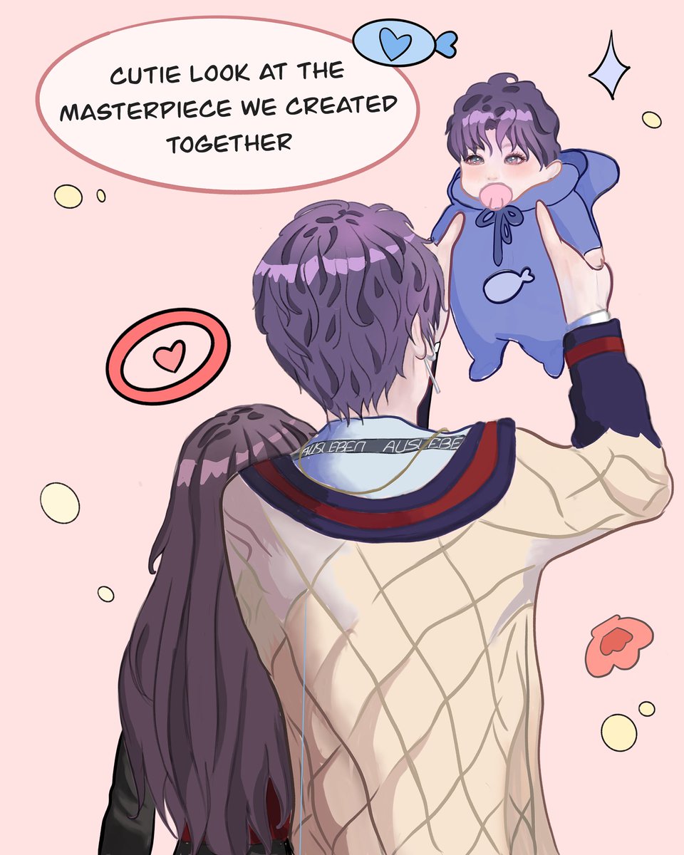 Rafayel and mc with their little fishie #Rafayel #LoveandDeepspace