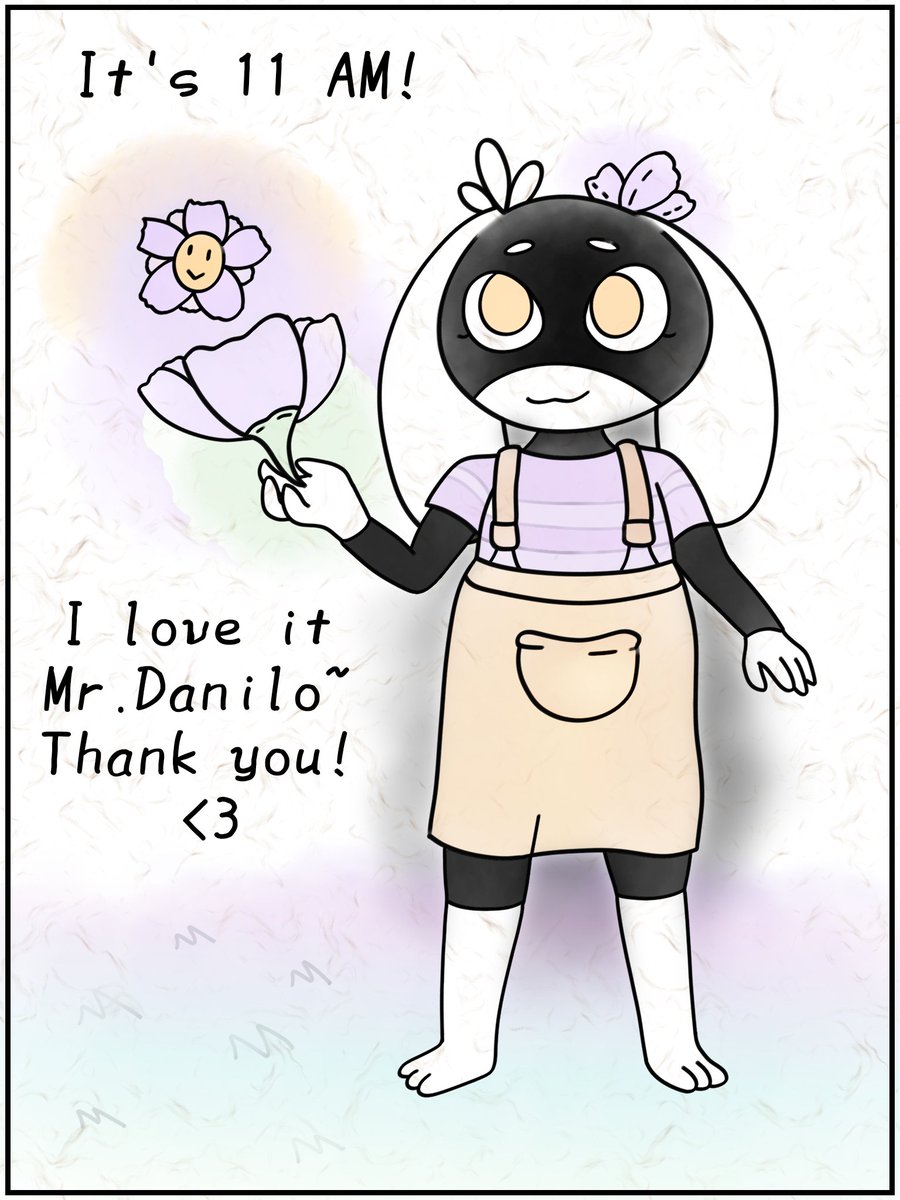 A thank you to my most wonderful friend <a href="/MrDaniloo/">Danilo</a> ! For introducing Anne to the 11 horas flower! And creating such a cute outfit too..! >w<🤍🖤✨️
His art on the left of course~