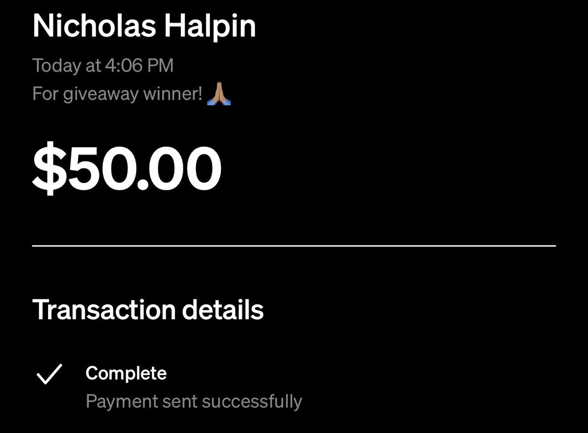Just sent my last giveaway winner $50 🍾 I will be doing more giveaways  this week 🫱🏿‍🫲🏾