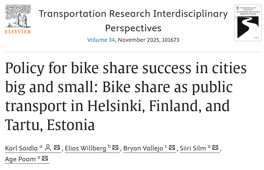Very happy to share this article. Big thanks to <a href="/UT_moblab/">Mobility Lab of University of Tartu</a>, <a href="/EliasW_/">Elias Willberg</a>, <a href="/BryanRVallejo/">Bryan R. Vallejo</a>, <a href="/SiiriSilm/">Siiri Silm</a>, and <a href="/agepoom/">Age Poom 💙💛</a> <a href="/tartulinn/">Tartu linn</a> 
sciencedirect.com/science/articl…