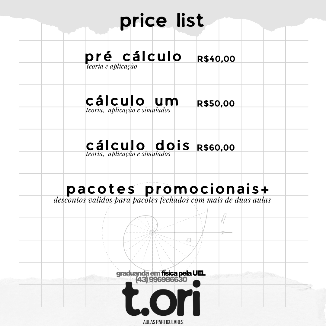 calculusvt's tweet image. feliz ano novo, universitários! venho aqui divulgar meu serviço de aulas particulares de matemática universitária no melhor precinho que você vai encontrar e com ótimos feedbacks!

surgiu alguma dúvida? pode chamar na dm ou no wpp abaixo. também faço listas de exercícios!