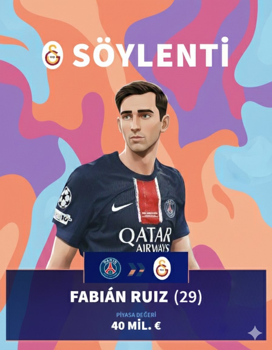 Galatasaray’dan 40 milyon €'luk orta saha hamlesi - Fabián Ruiz için masada herşey tamam, son söz PSG'de 
#Transfers #football #WorldCup2026 #afc