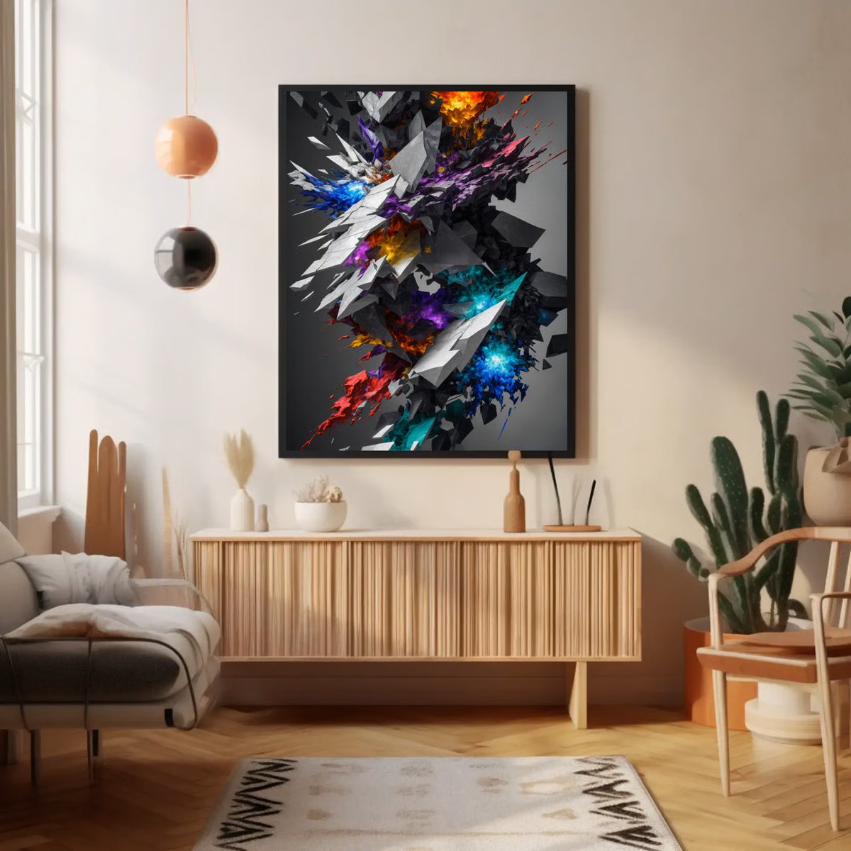 NateHartPrints's tweet image. Shatterpoint Symphony — fractured forms and vivid color collide at the moment of tension and release.

#AbstractArt #ExplosiveAbstract #BoldDesign #HighEnergyArt #ModernDecor #PrintsByNateHart