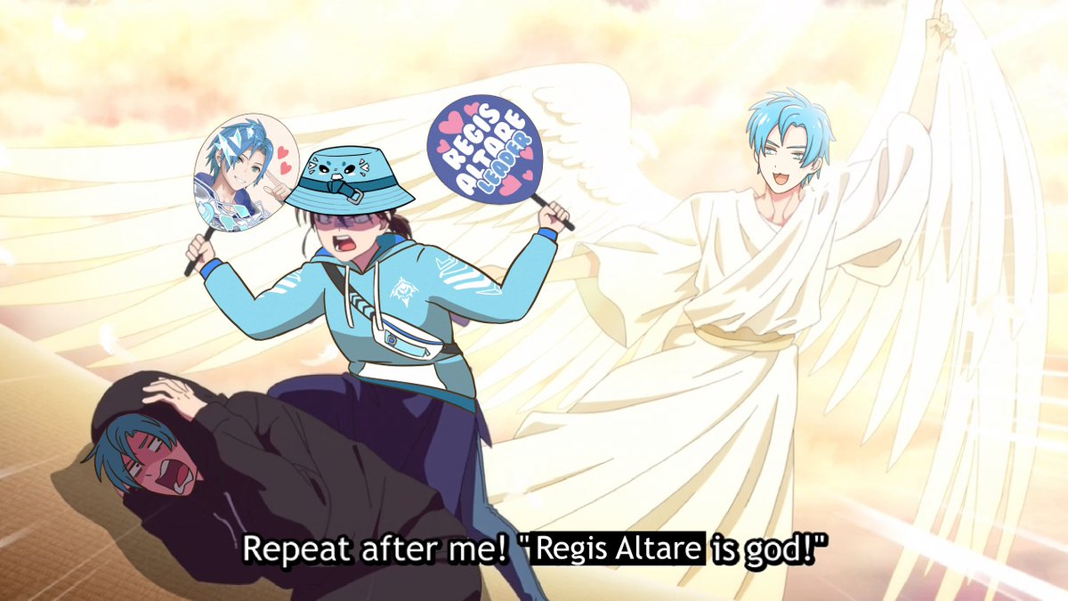 tootlini's tweet photo. I just started watching Tamon's B-side and this scene made me laugh so hard, and then I thought "I should create the Altare/Altventurer version" #LaughTare #WorkofAlt https://t.co/efmDJrxQgd